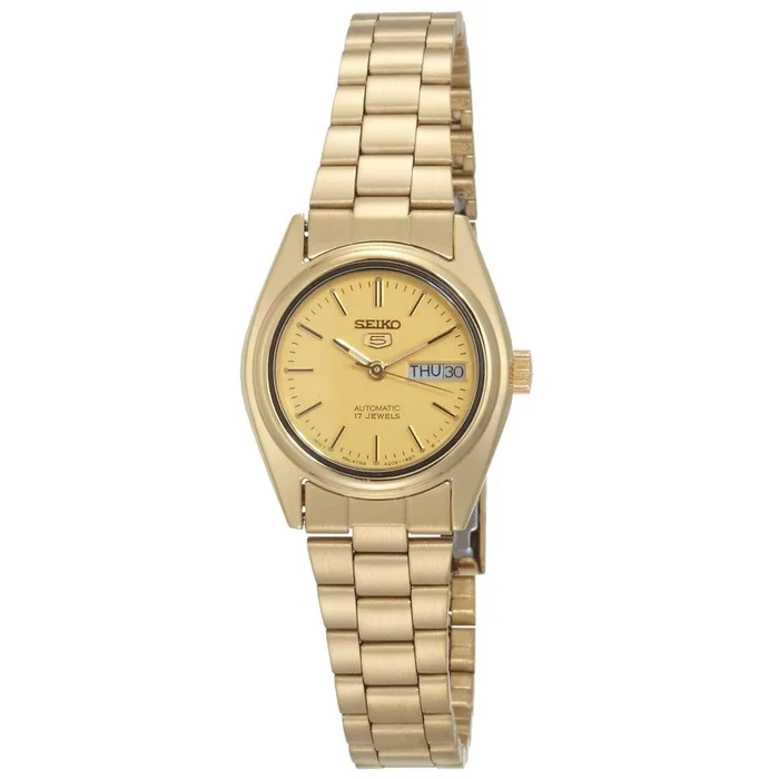 Seiko SUAA30 Women’s Seiko 5 17 Jewels Gold Plated Stainless Steel Automatic Watch