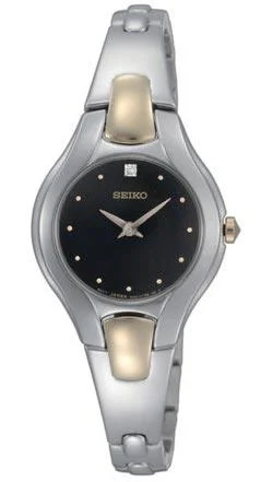 Seiko SUJF87 Women’s Two Tone Black Dial Diamond Watch