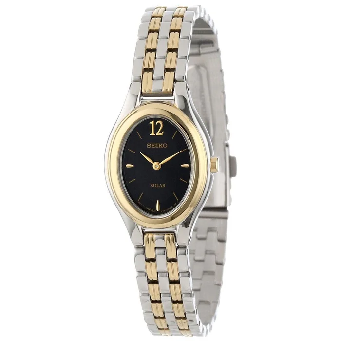 Seiko SUP016 Women’s Solar Black Dial Two Tone Steel Power Reserve Watch