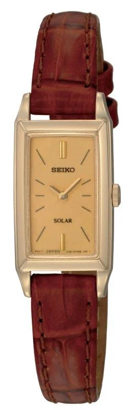 Seiko SUP046 Women’s Quartz Gold Tone Champagne Dial Watch
