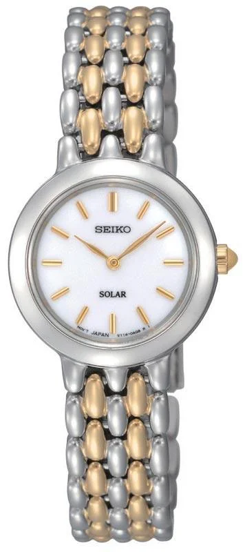 Seiko SUP049 Women’s Two Tone Silver Dial Stainless Steel Watch