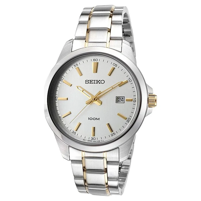 Seiko SUR157P1 Men’s Neo Classic Silver Dial Two Tone Stainless Steel Bracelet Watch