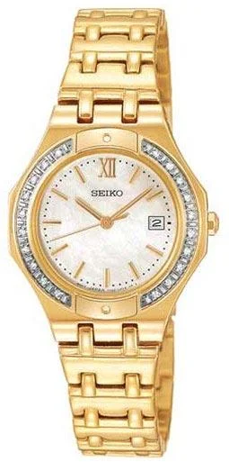 Seiko SXDB34 Women’s Slimline Diamond Gold Tone Watch