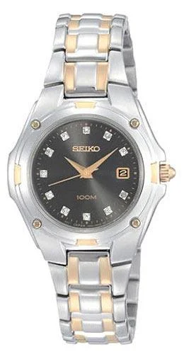 Seiko SXDB50 Women’s Two Tone Black Dial Diamond Watch