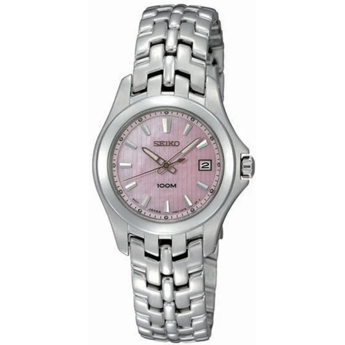 Seiko SXDB87 Women’s Dress Pink Mother of Pearl Dial Stainless Steel Watch
