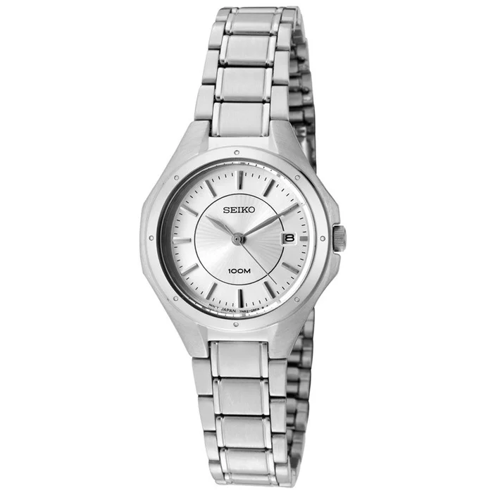 Seiko SXDE11P1 Women’s Silver Dial Stainless Steel Bracelet Watch