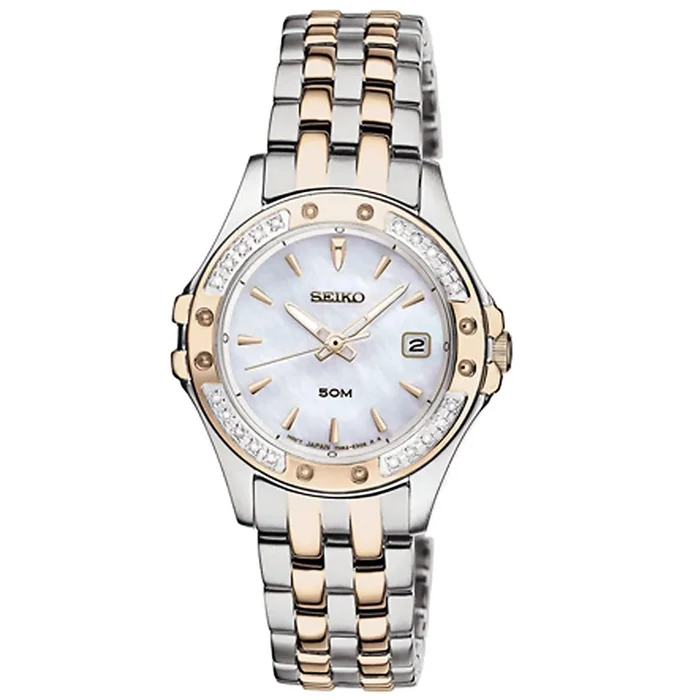 Seiko SXDE84 Women’s Le Grand Sport Two Tone Steel Bracelet White MOP Dial Diamond Watch