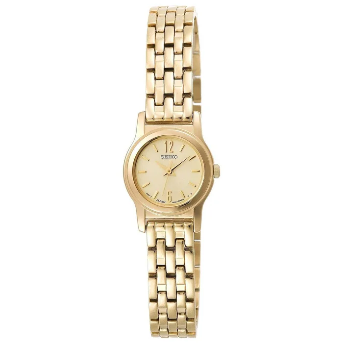 Seiko SXGM06 Women’s Dress Champagne Dial Yellow Gold Steel Bracelet Watch