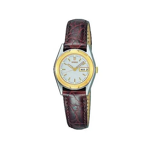 Seiko Women’s Day Date Leather Strap Watch SWZ156