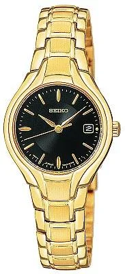 Seiko Women’s Gold Black Dial Watch SXDA36