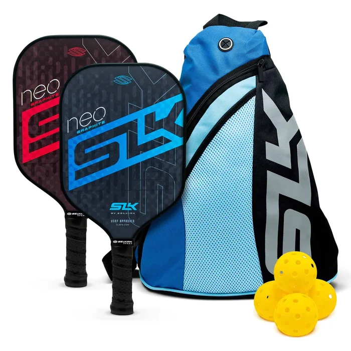 Selkirk Sport 2024 SLK by Selkirk Pickleball Paddles, Featuring a Multilayer Fiberglass and Graphite Pickleball Paddle Face, Red & Blue