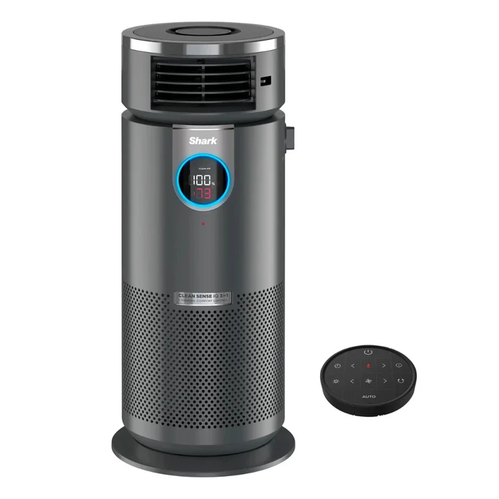 Shark – 3-in-1 Air Purifier, Heater & Fan with NanoSeal HEPA, Cleansense IQ, Odor Lock, for 500 Sq. Ft – Grey