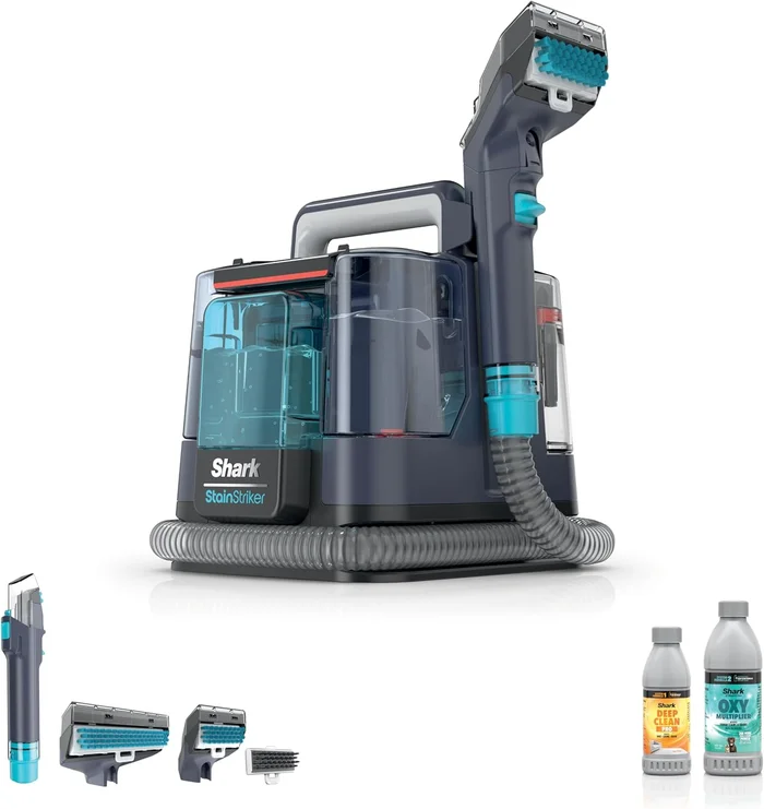 Shark Carpet Cleaner Machine, Portable Upholstery StainStriker, Spot, Stain, & Odor Eliminator, Purple, PX225BRN