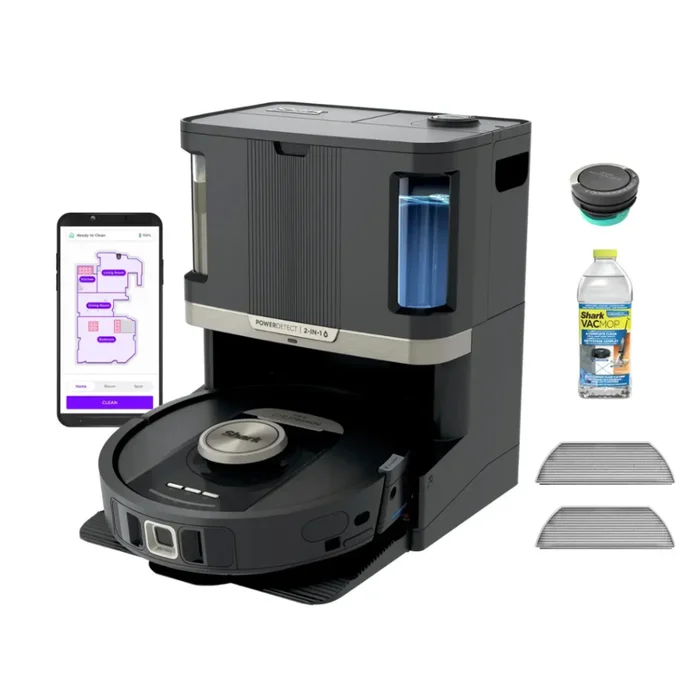 Shark – Robot Vacuum & Mop PowerDetect NeverTouch Pro, Combo, Self-Emptying & Self-Refilling with Self-Clean Pad Wash & Dry – Black