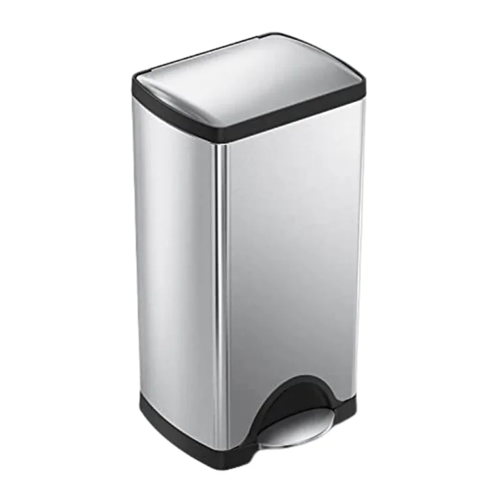 simplehuman 30 Liter, 7.9 Gallon Rectangular Step Trash Can, Brushed Stainless Steel