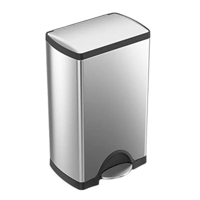 simplehuman 38 Liter, 10 Gallon Rectangular Kitchen Step Trash Can, Brushed Stainless Steel