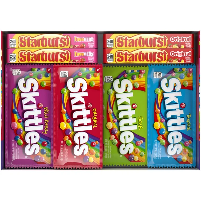 SKITTLES & STARBURST Assorted Candy Variety Pack for Holidays, Gifts, Parties, Candy Assortment, 37.05 oz (30 Count) Bulk Box