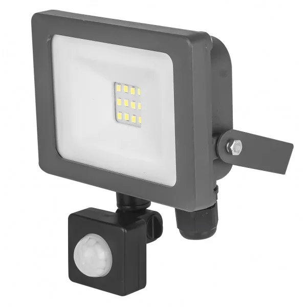 Slim Line LED Floodlight with PIR – Grey – 10W