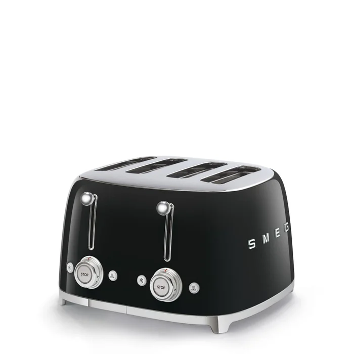 Smeg 50’s Style 4 Slice, 4 Slot Toaster In Gloss Black