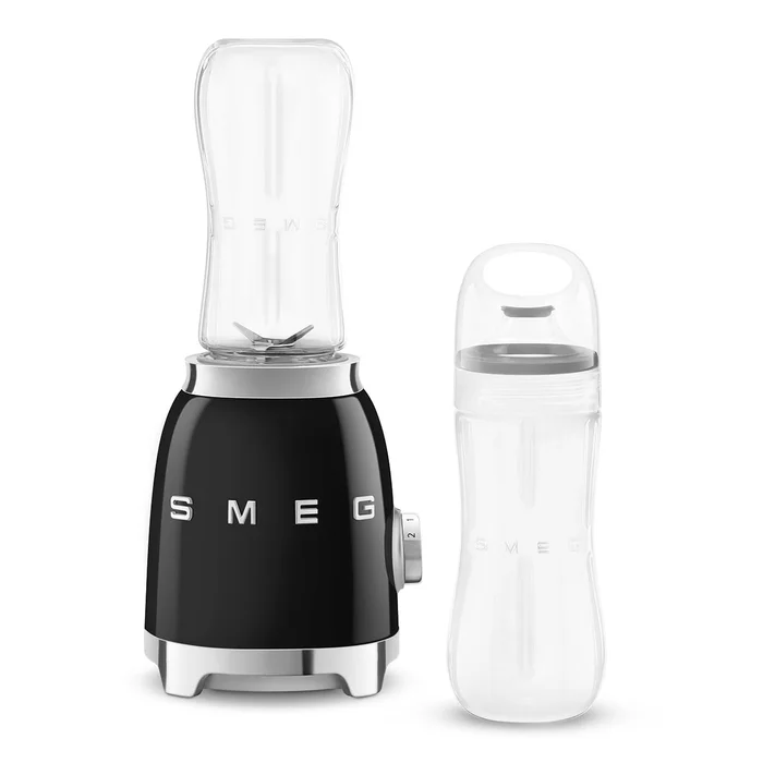 SMEG 50’s Retro Style Personal Blender with Backlit Knob and Two 600 ML BPA Free bottles, Black