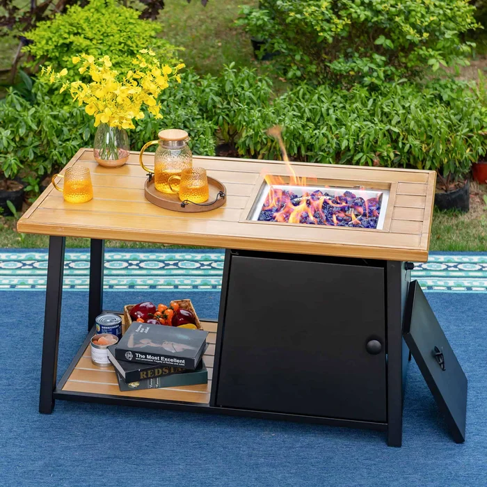 Sophia & William 50,000 BTU 46″ Outdoor Rectangular Gas Fire Pit Table