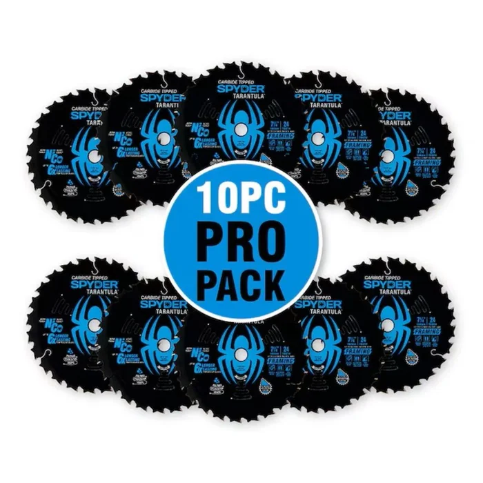 Spyder 7-1/4-in 24 -Tooth Rough Finish Tungsten carbide-tipped steel Circular saw blade Set 10 -Pack
