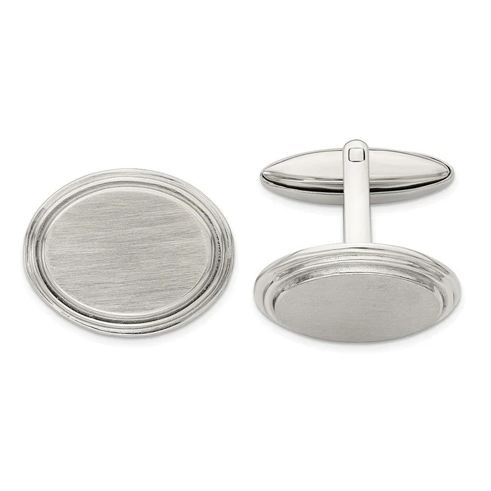 Stainless Steel Brushed and Polished Cufflinks