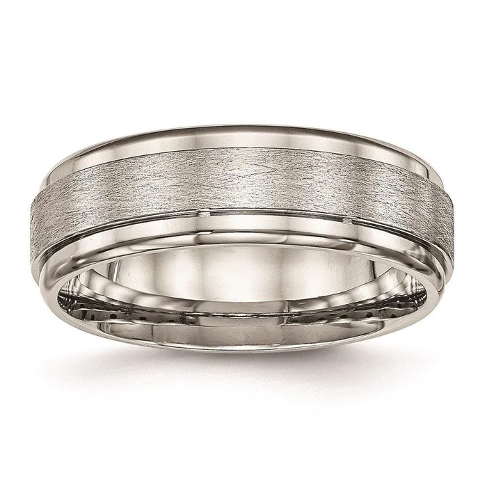 Stainless Steel Brushed and Polished Ridged Edge Ring