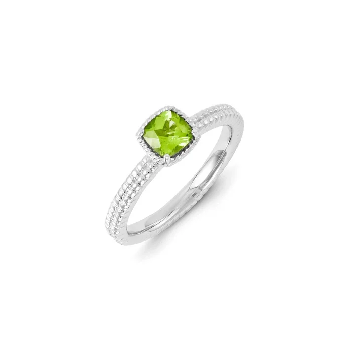 Sterling Silver Stackable Expressions Peridot Ring | QSK1100