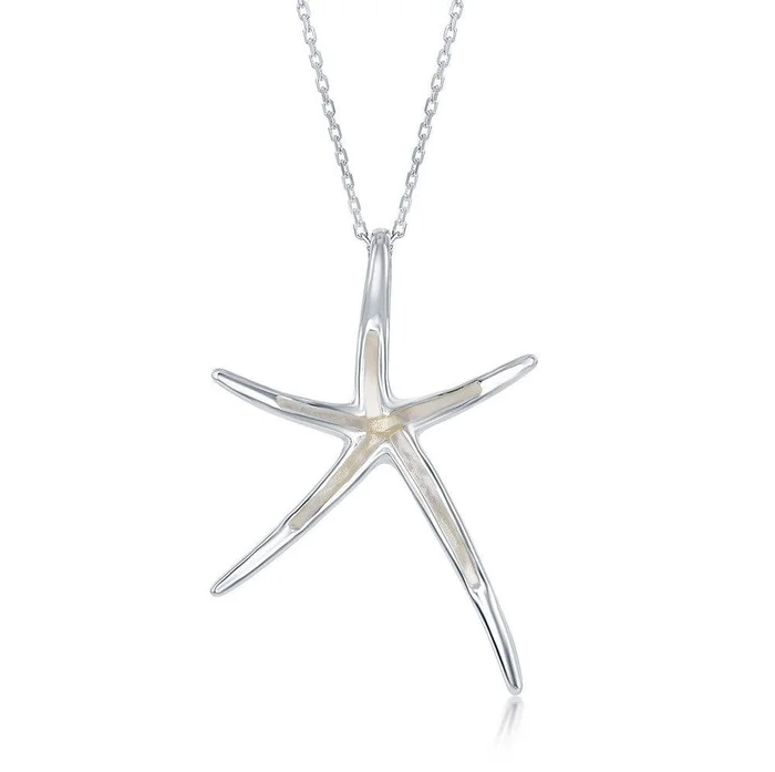 Sterling Silver White MOP Starfish Pendant
