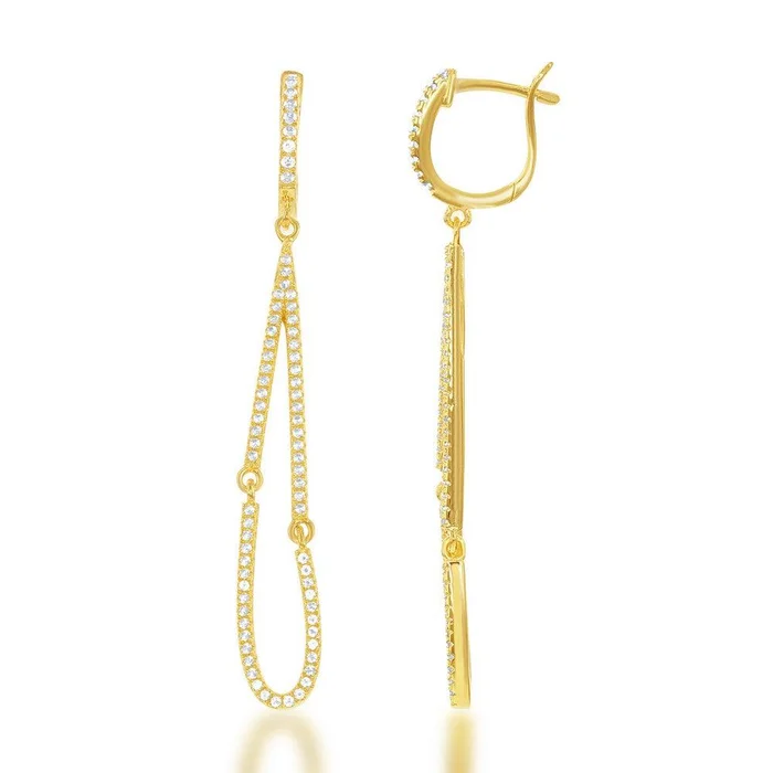 Sterling Silver Yellow Gold Teardrop Earrings