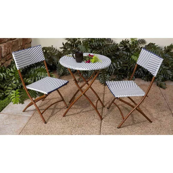 StyleWell 3-Piece Wicker Outdoor Patio Folding Bistro Set