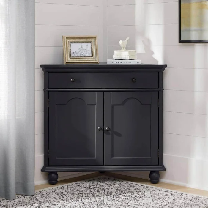 StyleWell Dowden Charcoal Black Corner Cabinet