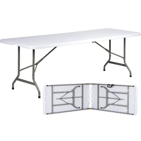 SUGIFT 8ft Plastic Folding Table, White