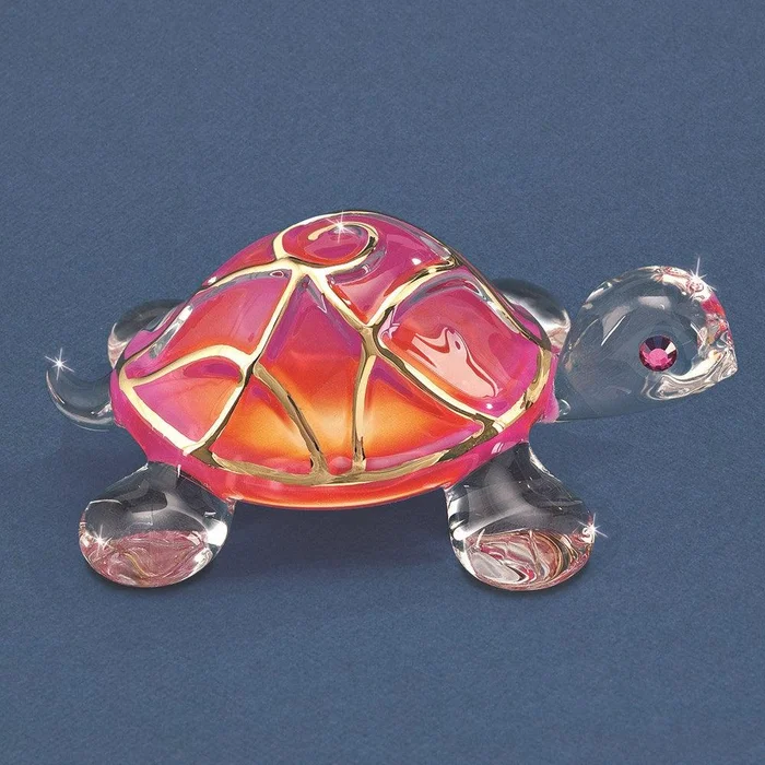 Sunrise Turtle Glass Figurine