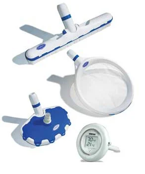 Swimline Hydrotools Cobalt Series Premium Cleaning Swimming Pool Maintenance Kit 4pc 20″ – Blue/White