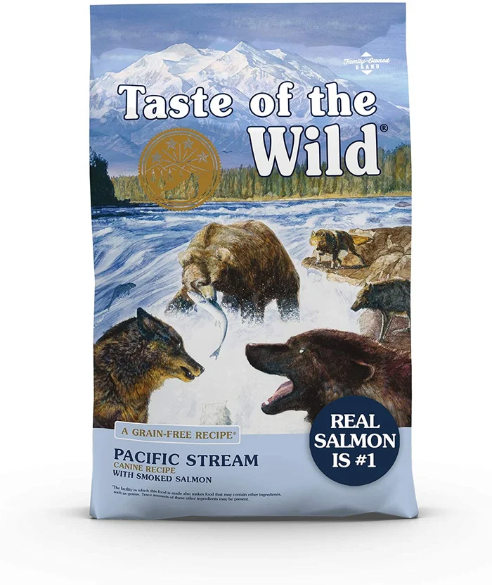Taste of the Wild Pacific Stream Canine Grain-Free Recipe with Smoked Salmon Adult Dry Dog Food, Made with High Protein from Real Salmon and Guaranteed Nutrients and Probiotics 14lb