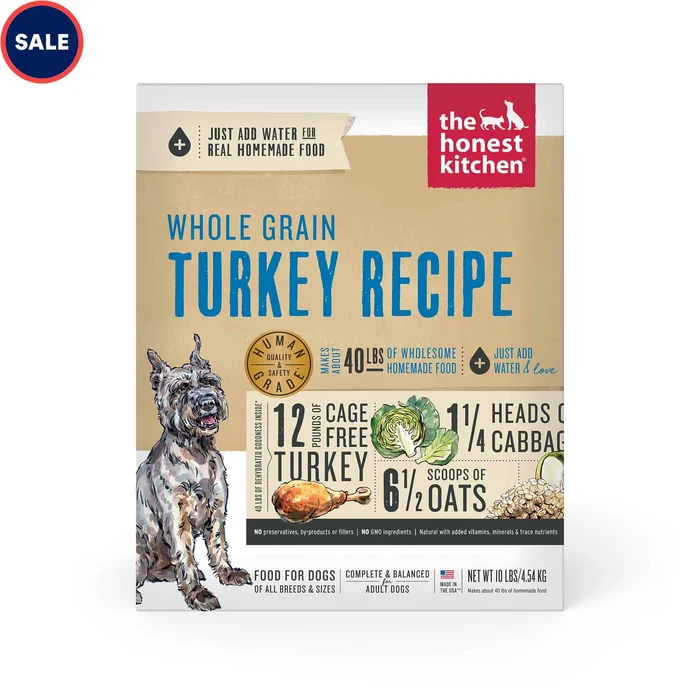 The Honest Kitchen Dehydrated Whole Grain Turkey Recipe Dog Food, 10 lbs