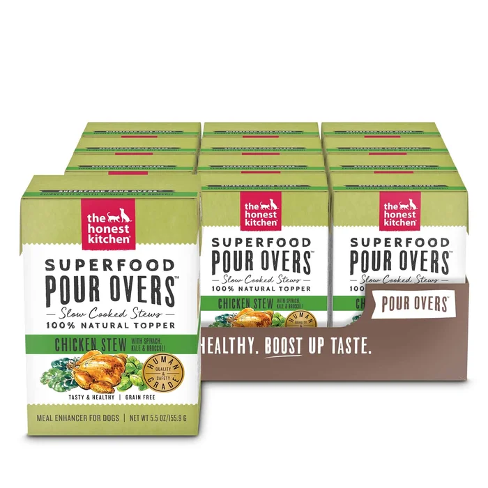 The Honest Kitchen Superfood POUR OVERS Chicken Stew with Veggies Wet Dog Food Topper