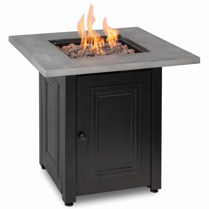 The Wakefield, LP Gas Outdoor Fire Pit with Concrete Resin Mantel