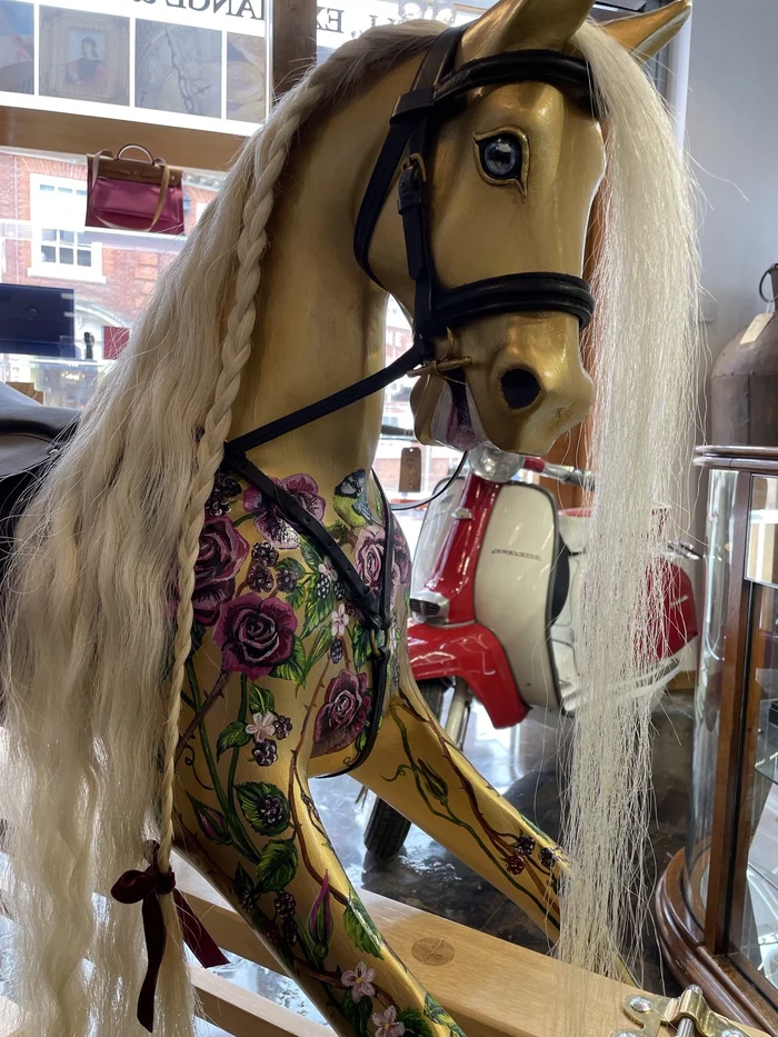 The World’s First Hand-Painted Golden Rocking Horse