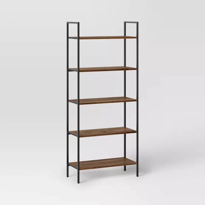 Threshold 72″ Loring 5 Shelf Ladder Bookshelf – Walnut
