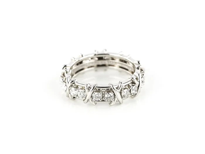 Tiffany & Co Schlumberger Platinum Eternity Diamond Ring