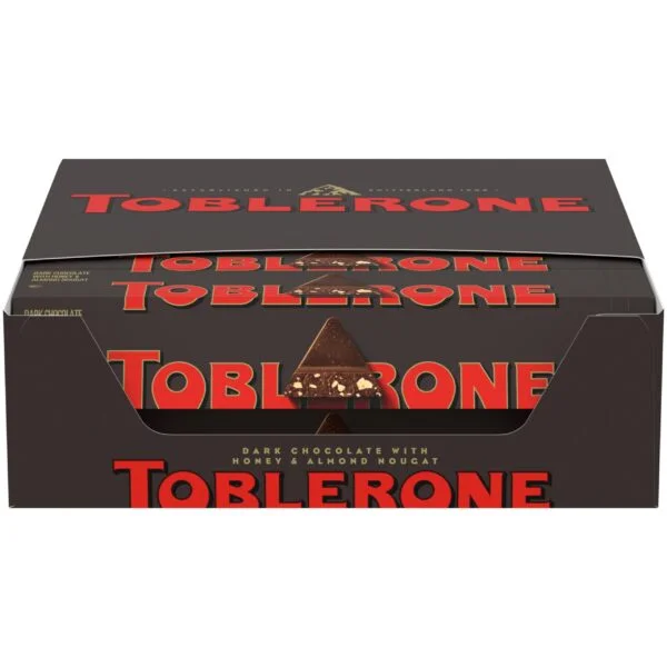 Toblerone Dark Chocolate Bar with Honey and Almond Nougat, 20 – 3.52 oz Bars