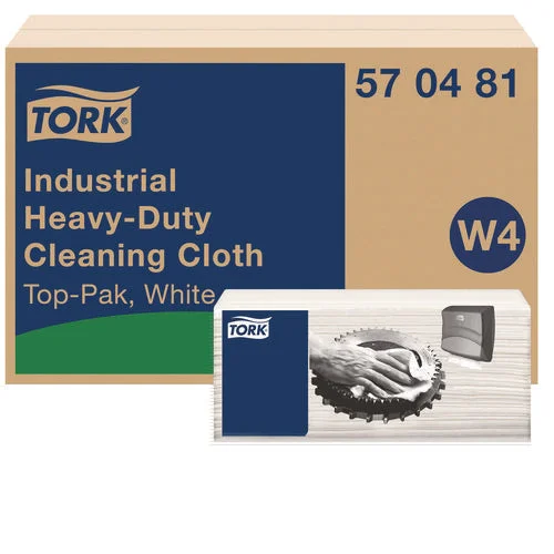 Tork Industrial Heavy-duty Cleaning Cloth 1-ply 13.97×4.25 Unscented White 60 Cloths 4/Case