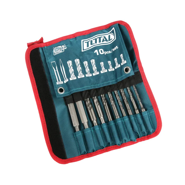 Total Hammer Drill Bits and Chisel Set – 10pcs- TACSD19101