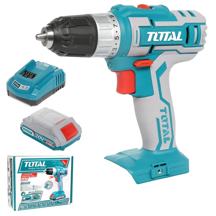 Total Li-Ion 20V Cordless Drill (with Battery & Charger) – TDLI20021E