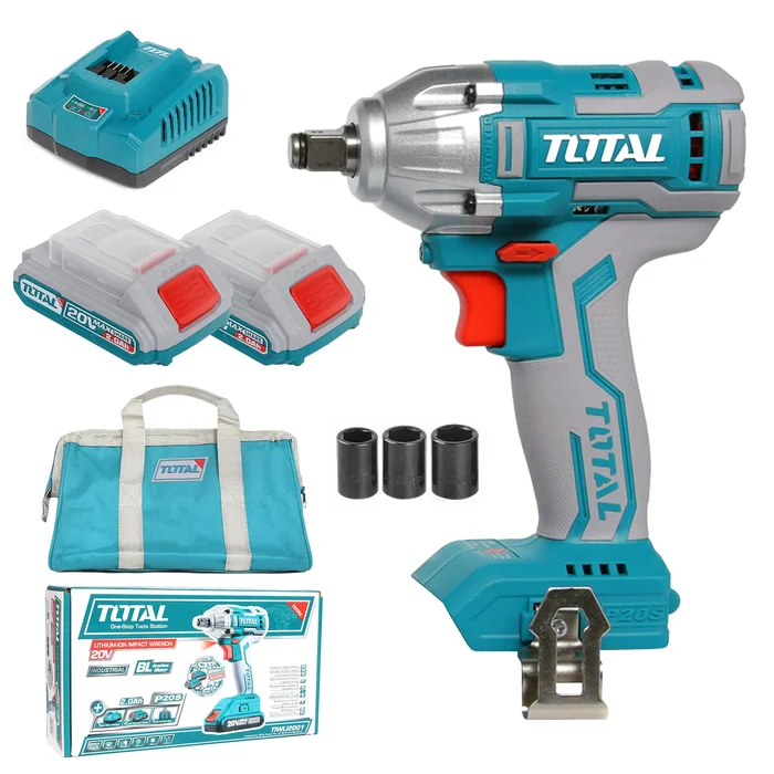 Total Li-Ion 20V Impact Wrench (with 2 x Batteries & Charger) – TIWLI2001