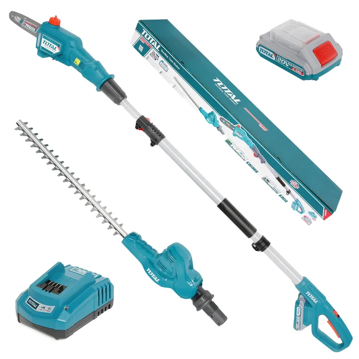 Total Li-Ion 20V Pole Saw with Pole Hedge Trimmer (with Battery & Charger) – TPTS201681
