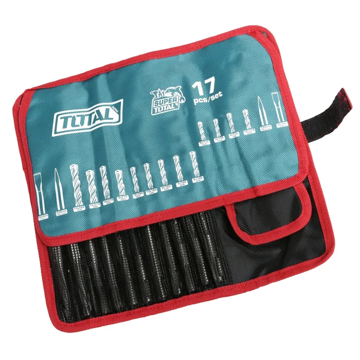 Total SDS PLus Hammer Drill Bits and Chisel Set – 17pcs- TACSD91701